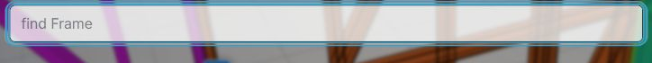 The find Frame input opened from the Search frames tool
