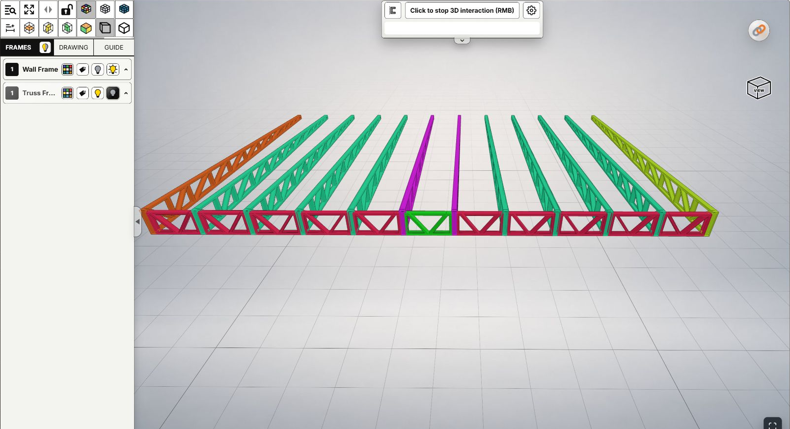 Chỉ nhóm Truss Frame hiển thị sau khi dùng Isolate this group