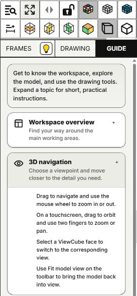 Fit model view button in the viewer toolbar