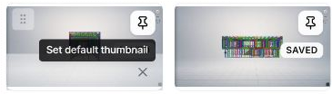 Close-up of Set default thumbnail, the reorder handle and Remove